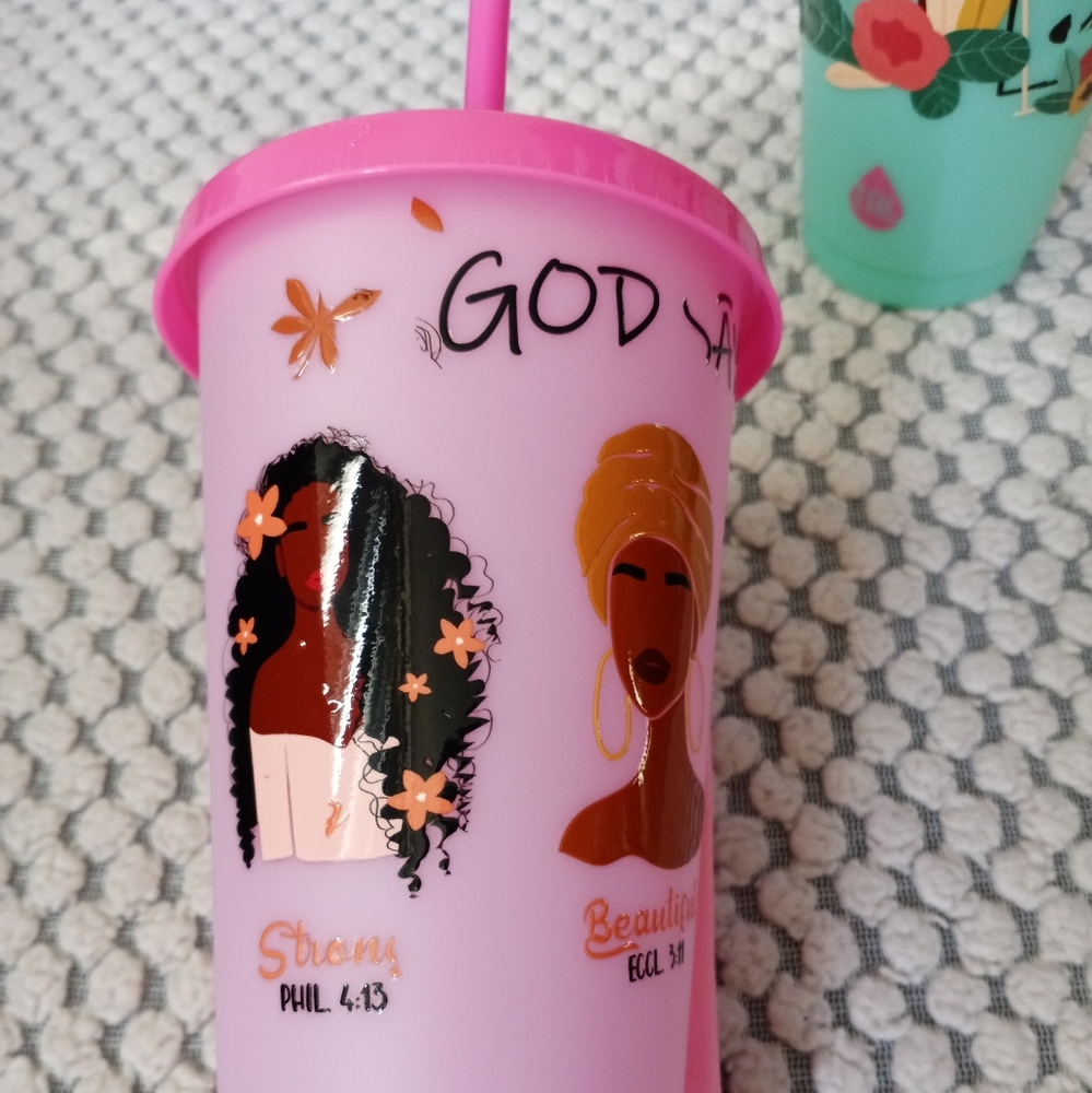 Inspirational color changing cup